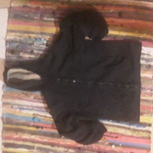 Faded Glory black zippered hoodie with fleece lining size XL 14-16